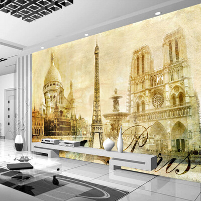 

Custom 3D Photo Wallpaper Eiffel Tower European Classic Building Large Mural Living Room Sofa Study Wall Decor Mural Wallpaper