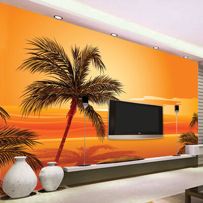 

Пользовательские 3D-обои для фотографий Юго-Восточный азиатский стиль Beach Sunset Photography Background Wall Decor Living Room Wall Mural Обои