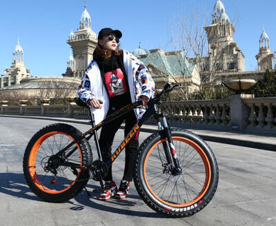 

Ship Form RU KUBEEN 7/21/24/27 speeds Disc brakes Fat bike 26 inch 26x4.0" Fat Tire Snow Bicycle Oil spring fork