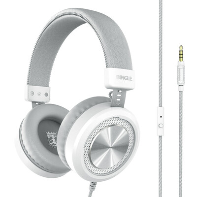 

Bingle M60 Headphones Headphones with wired music control Universal Bass Phone Headset (white