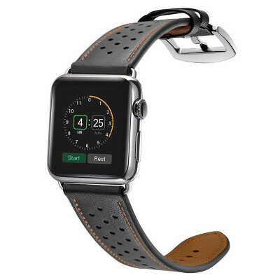 

BIAZE apple watch strap leather for Watch1 Series2 Series3 carabiner belt 38mm-black