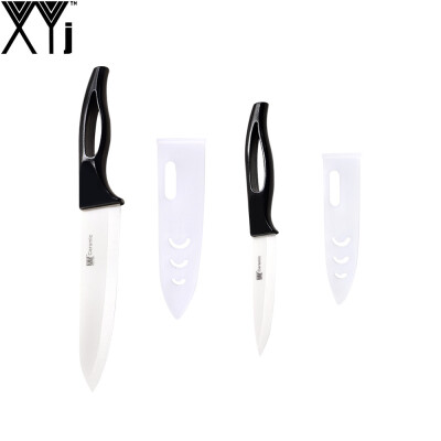 

Professional Kitchen Knives Set High Quality XYJ Brand Black Handle Ceramics Knives 6" 4" Chef Utility Creative Cooking Tools