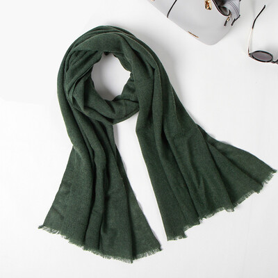 

Lan Shiyu W0711 autumn&winter warm solid color casual increase ladies wool scarf dark green