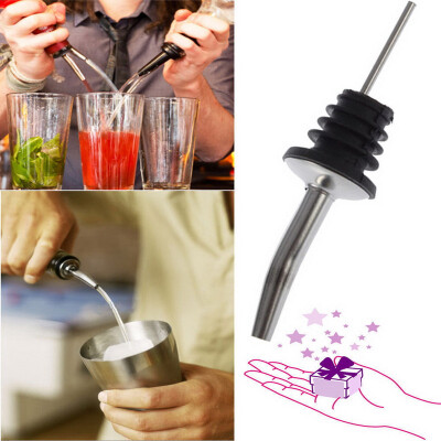 

Liquor Spirit Pourer Flow Wine Bottle Spout Rubber Stopper Stainless Steel