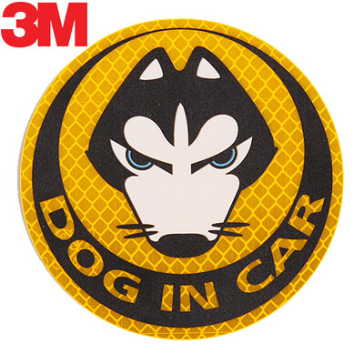 

3M reflective dogincar safety warning car scratches car stickers car stickers diameter 10cm fluorescent yellow green