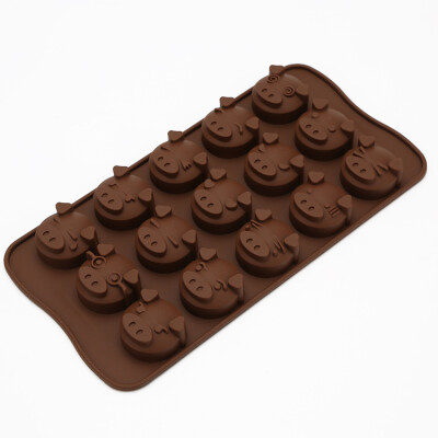 

Silicone Chocolate Molds, 15 Cavity Candy Molds, Mold for Chocolate (Pig shape)