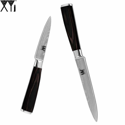 

XYj Brand 2 Pcs Set 7Cr17 Stainless Steel Kitchen Knife 3.5 Inch Paring 5 Inch Utility Beauty Pattern Blade Best Cooking Knife