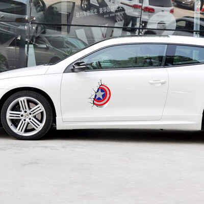 

LMA Loma car sticker Captain America shield shield shield broken wall 3D car scratches paste car stickers