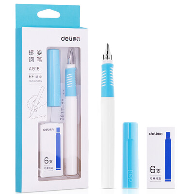 

Deli deli EF Mingjian Youshang series posture posture pen signature pen posture posture pen six six erasable blue ink bags blue A916