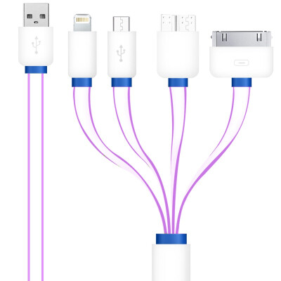 

Muyang MuYang MY-L6s Apple Andrews charge adapter multi-purpose connector all-in one drag four anti-wound 1 meter white blue