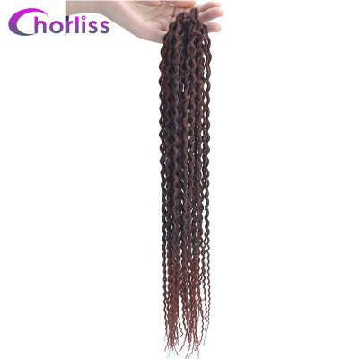 

Chorliss Curly Crochet Hair 20Inch Bohemian Crochet Braids Low Temperature Fiber Ombre Synthetic Braiding Bulk Hair 80g Pack