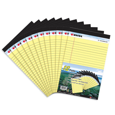 

Kaiser KAISA 00578 yellow legalpad paper with tape A5 127 200mm 50 pages 12