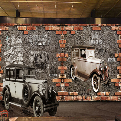 

Пользовательские обои Mural 3D ретро Урожай Кирпичная стена Стены Музеи Ресторан KTV Бар Фон Обои Бумага Декор Papel De Parede