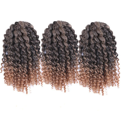 

8 inch Ombre Marlybob Crochet Braids 3pcspack Afro Kinky Twist Hair 90gpack Synthetic Crochet Hair Extensions
