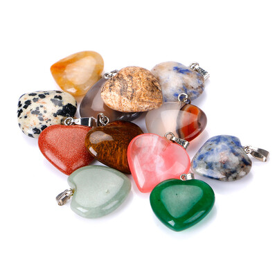 

12 шт Love Charms Лот подвески Природный камень Vintage ожерелье Топаз Peridot Аквамарин Kururin Joya Руби пара День святого Валентина