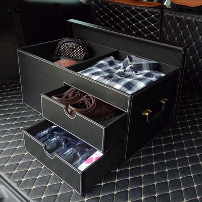 

AOYALE car trunk storage box car storage box tail box storage box car back box storage box trunk compartment storage compartment black