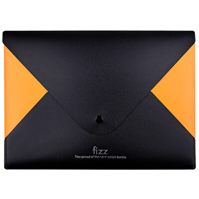 

Fizz thicken snap file bag color information bag portfolio office supplies orange FZ103003
