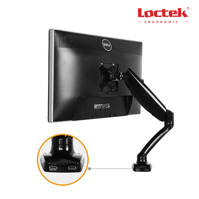 

Loctek Monitor Mount Full Motion Swivel Desk Top Monitor Arm Workstation Stand Heavy duty for 10''-27'' with USB Port