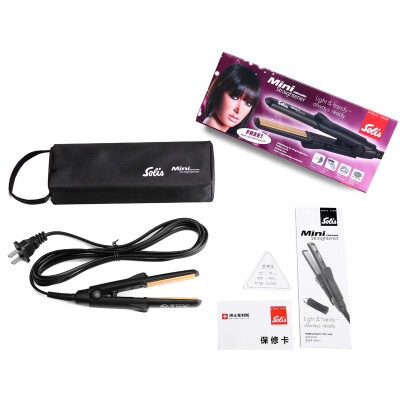 

Solis Roller Hair Straightener 87 Mini Splint Удобный безводный керамический стиль Прямой универсальный черный