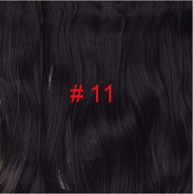 

24 inch Wavy Clip in Hair Extensions Synthetic Heat Resistant Fiber Pure Color 4 Clips 190gpc 17 Colors Available