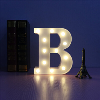 

WH 26 Буквы Белый светодиодный ночник Marquee Sign Alphabet Lamp на день рождения Свадебная вечеринка Спальня Стена Висячие украше