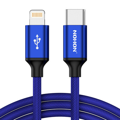 

Nuoxi (NOHON) Молния трансфицированных линии передачи данных типа C Apple / Macbook кабеля для зарядки разъем синего iPhone