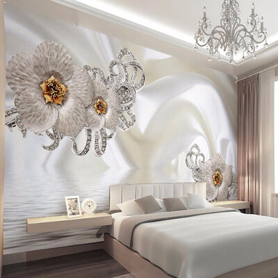 

Пользовательские обои 3D Mural Hand Painted Flowers Silk Pattern Wall Mural Современная теплая романтическая настенная бумага для украшения свадебного дома