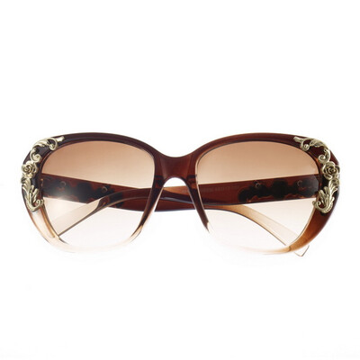 

Gold Rose Flower Carving Women Fashion Cat Eye Vintage Sunglasses Glasses