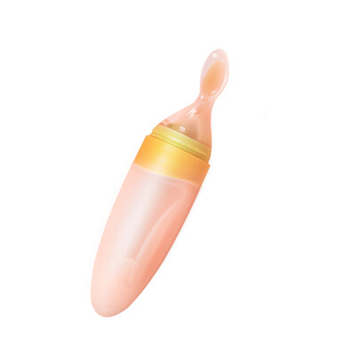 

Aing love sound baby silicone soft spoon rice powder feeder food supplement squeeze spoon rice paste bottle baby cutlery baby spoon