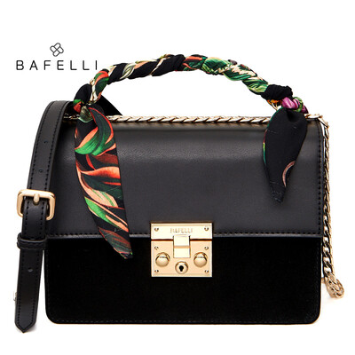 

BAFELLI new arrival split leather shoulder bag scarve bolsos mujer frosted suede cowhide crossbody bag sale women messenger bags