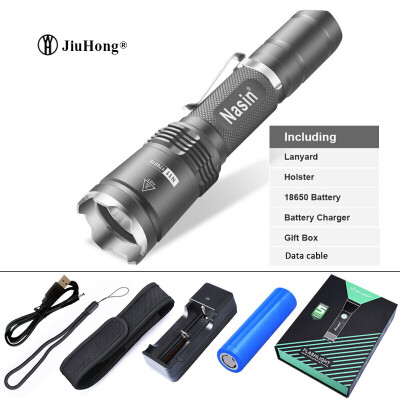 

Tactical Flashlight XM-L2U3 LED 930 Lumen Ultra Tactical LED Flashlight 6 Modes Water Resistant Torch chargeable