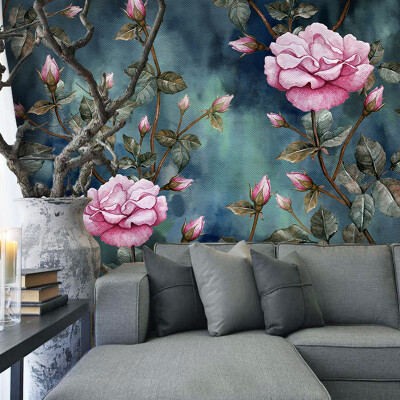 

Custom photo wallpaper Hand painted flower garden wallpaper living room bedroom wallpaper mural