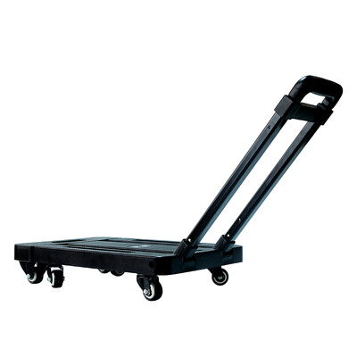 

Tencent CT outdoor home car mute folding small trailer truck trolley flat car new six-wheel folding rubber wheel black