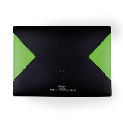 

Fizz thicken snap file bag color data bag portfolio office supplies green FZ103003