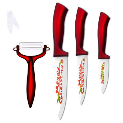 

XYj One Peeler + Sharp Kitchen Knife Set Christmas Decorations For Home 3,4,5 Inch Ceramic Knife Merry Christmas Gift 4 Pcs Set