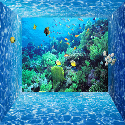 

HD Underwater World Marine Organism 3D Wallpaper Living Room Spatial Expansion Backdrop Decor Mural Papel De Parede 3D Paisagem