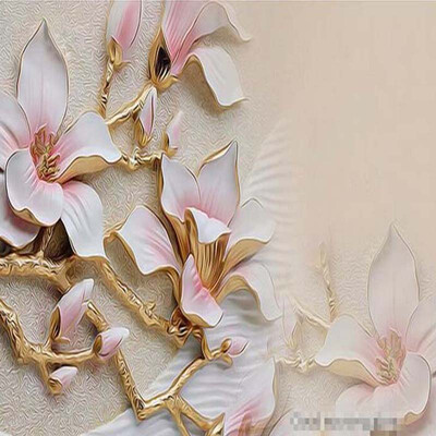 

Custom 3D Mural Wallpaper Stereo Relief Magnolia Flower Wall Art Painting Mural Living Room Sofa Bedroom TV Backdrop Wallpaper
