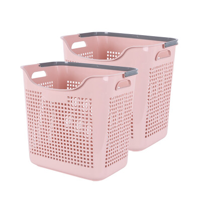 

Youjia fashion hamper plastic dirty clothes storage baskets laundry baskets storage baskets clothes dolls basket large red 2 Pack U-6165-H