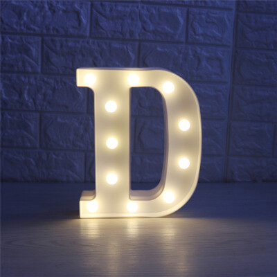 

WH 26 Letters White LED Night Light Marquee Sign Alphabet Lamp For Birthday Wedding Party Bedroom Wall Hanging Decoration