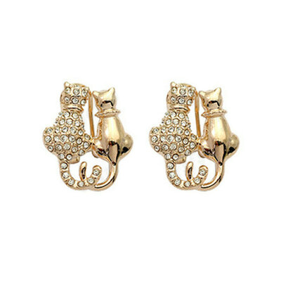 

Yoursfs® 18K Rose Gold Plated Cute Cats Earrings Use Austrian Crystal Fashion Jewelry