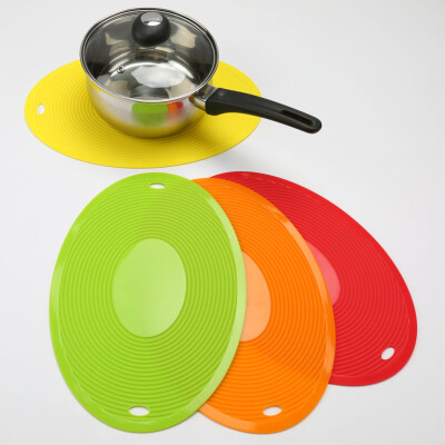 

Oval Hot Pads, Silicone Pot Holder,trivet Mat, Non Slip (Rondam Color)