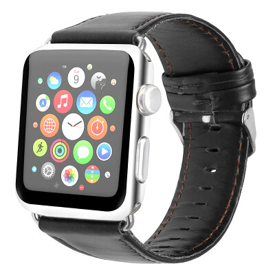 

BIAZE apple watch strap leather for Watch1 / Series2 / Series3 crazy leather belt 42mm-black