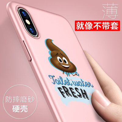 

KOOLIFE Apple X Mobile Shell Cover EMOJI Cartoon Hard Shell All-inclusive Scrub Scrub shell Male&female models Mobile Suit for Apple iPhonex-powder