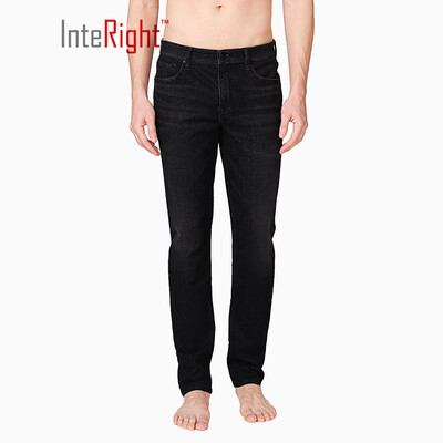 

INTERIGHT jeans mens business casual super elastic fit slim jeans dark black 32 17580A