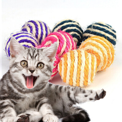 

HANHANLEYUAN cat toy sisal ball funny cat toy pet toy cat toy cat favorite toy claw toy diameter 8cm color random
