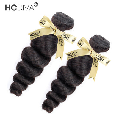 

HCDIVA Peruvian Virgin Hair Loose Wave 2 Pcs Lot 100g Bundle 100 real Human Hair weft Natural Black Can Be Dye