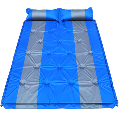 

JIESHENG outdoor double automatic inflatable cushion comes with inflatable pillow moisture pad widened thick air bed inflatable mattress blue upgrade