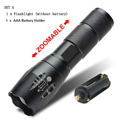 

1800LM Aluminum Waterproof Zoomable T6 LED Flashlight SOS Torch light for 18650 Rechargeable Battery or AAA battery