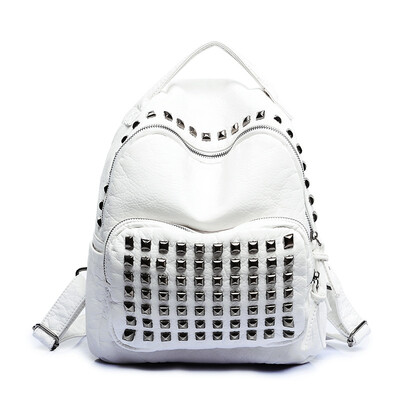 

Washed leather shoulder bag 2016 new Korean fashion rivets backpacks travel backpack Brand school bags for girls