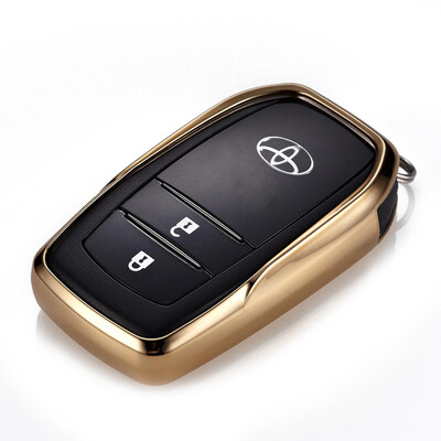 

Di Galen Toyota car key bag new Highlander rav4 Rong Kai Camry Corolla double engine Reiz Prado key set modified key shell buckle A smart - electric light blue